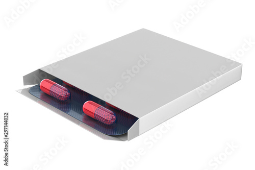 set capsules on white backg...