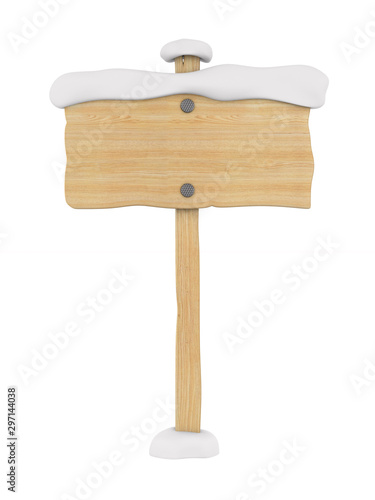 wooden banner on white back...