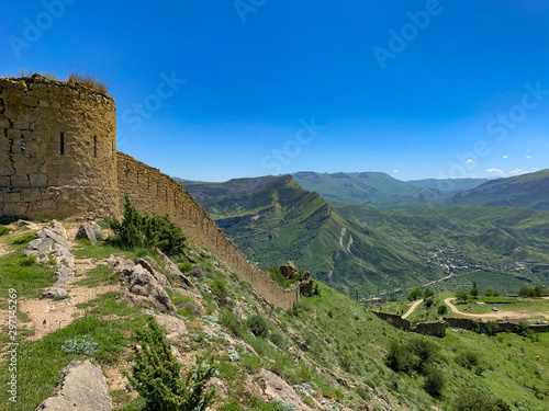 Mountain landscape on a sunny summer day, Shamil's fortress, Dagestan Russia photo