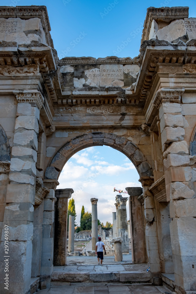 Ancient city Ephesus (Efes). Ancient architectural structures. Ephesus most visited ancient city in Turkey. Selcuk, Izmir TURKEY