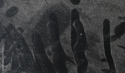 Fototapeta Naklejka Na Ścianę i Meble -  Dust on black metal background and texture