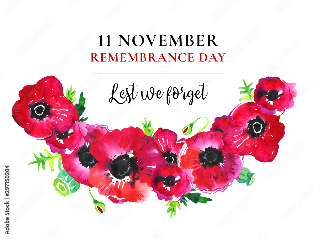 Remembrance Day Poppy Wreath Red