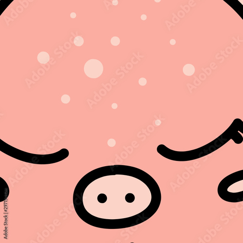 Cute baby pig snout cartoon vector illustration