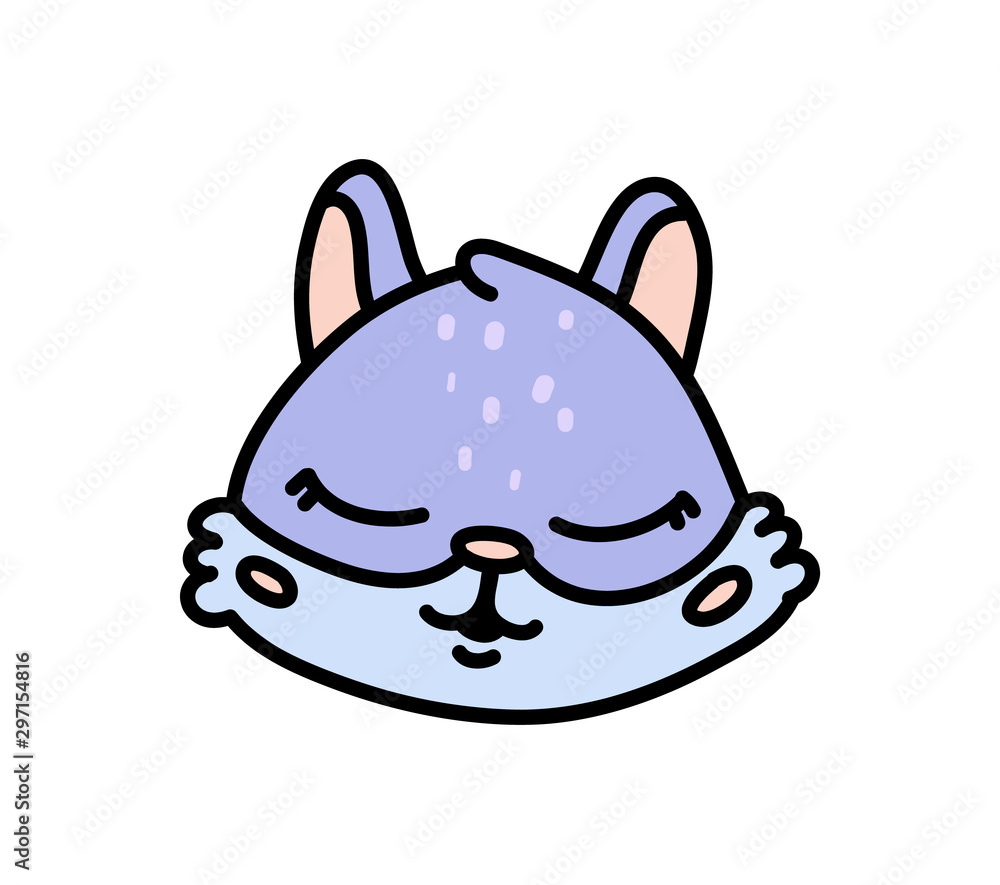 Cute baby rabbit hand drawn vector character icon Cute baby rabbit hand drawn vector character icon
