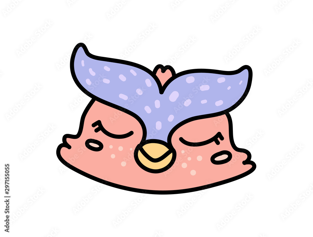 Cute baby owl hand drawn vector character icon Cute baby owl hand drawn vector character icon