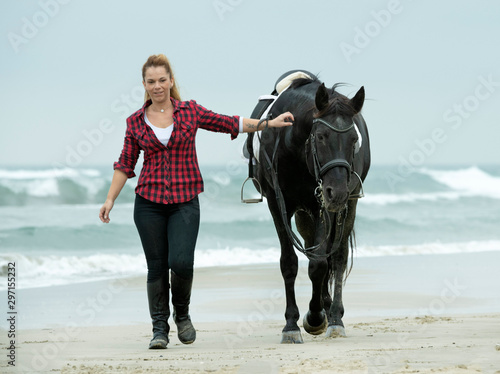 riding girl and horse