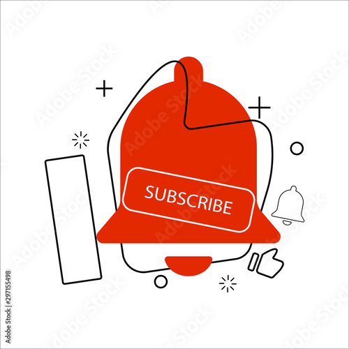 bell subscribe like icons modern liquid design