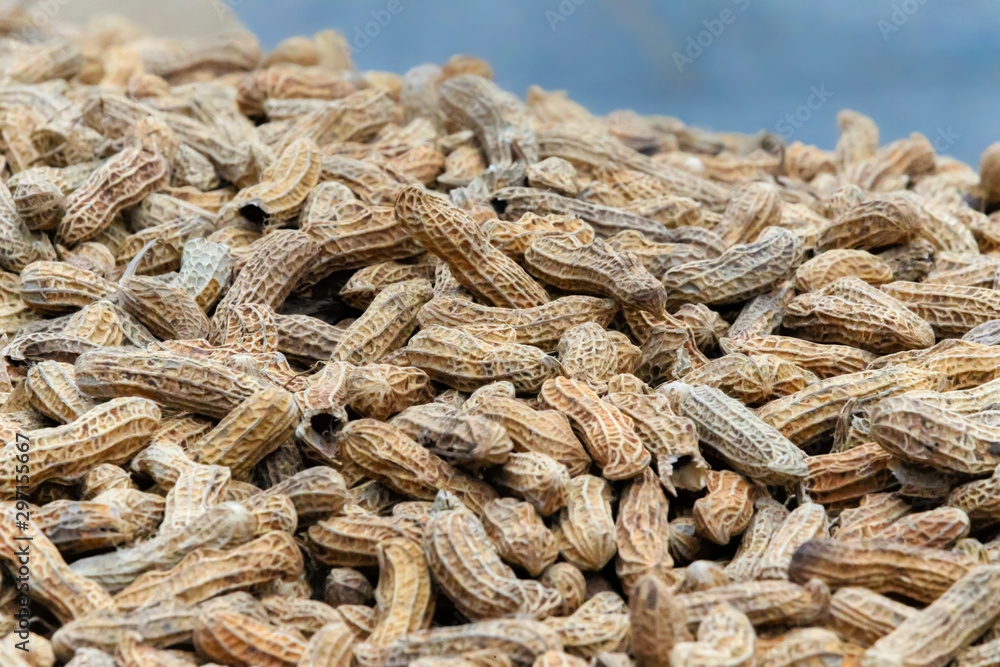 Pile of peanuts close up 