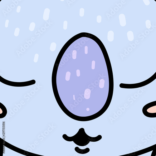 Cute koala bear snout cartoon vector illustration