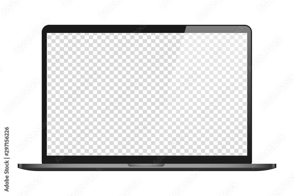 Computer in realistic style with mockup screen Computer in realistic style with mockup screen