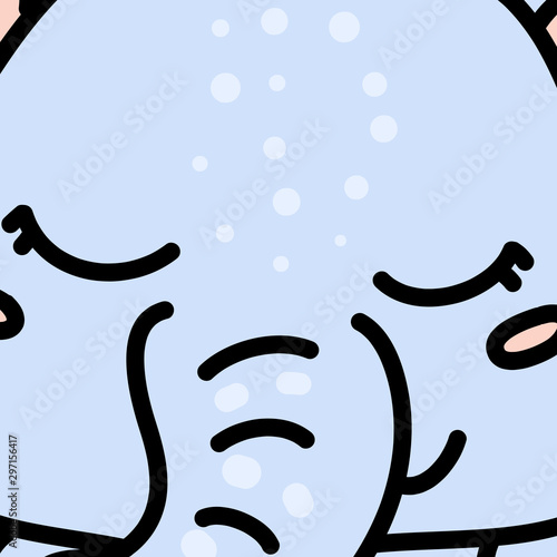Cute elephant snout cartoon vector illustration