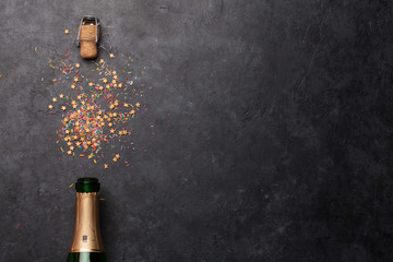Champagne bottle holiday template