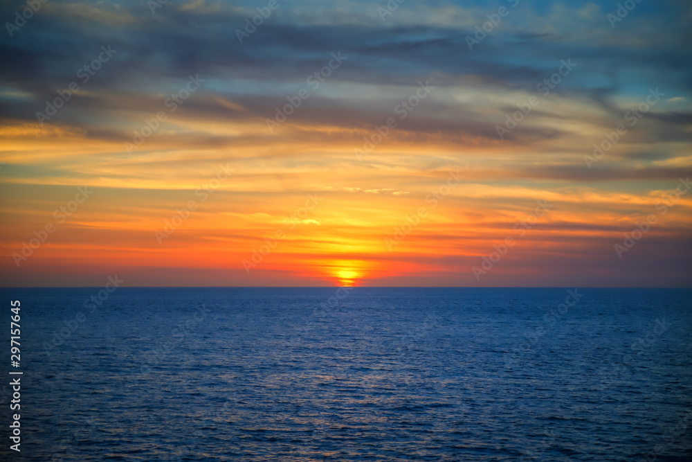 Sunset over the Pacific Ocean