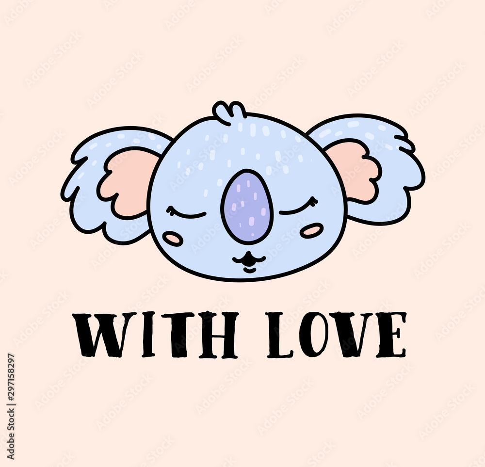 Obraz premium Cute koala bear hand drawn vector character