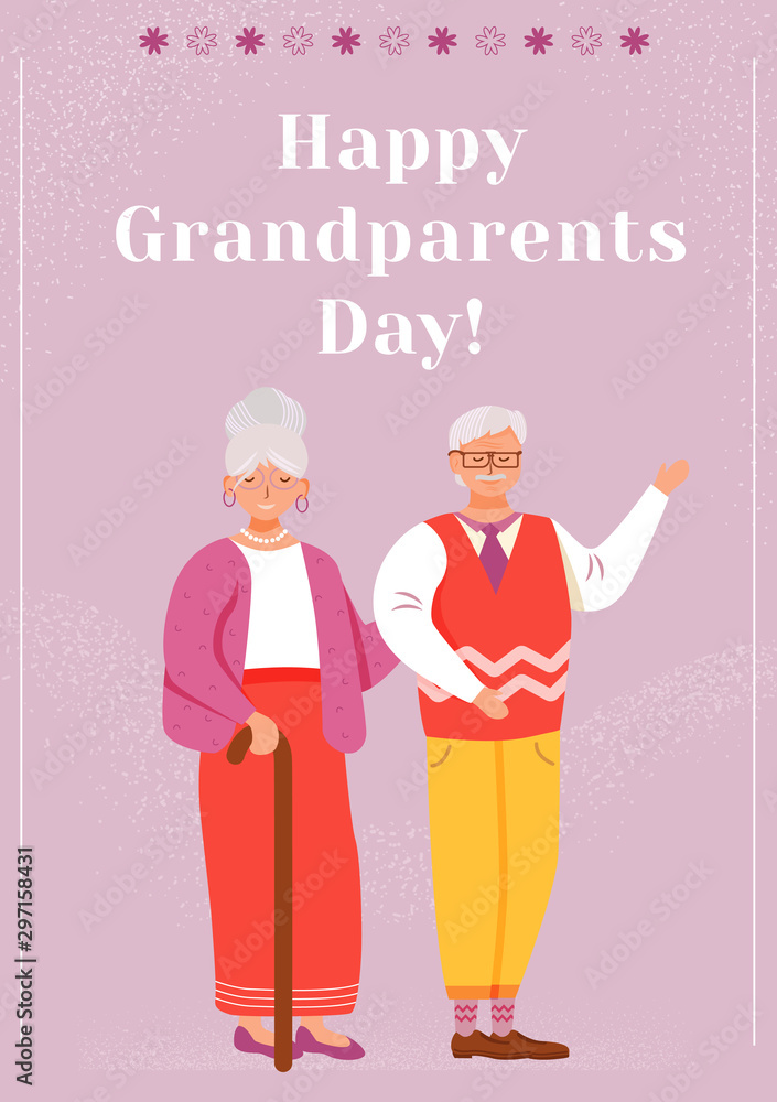 Smiling Happy Grandparents Day Banner 