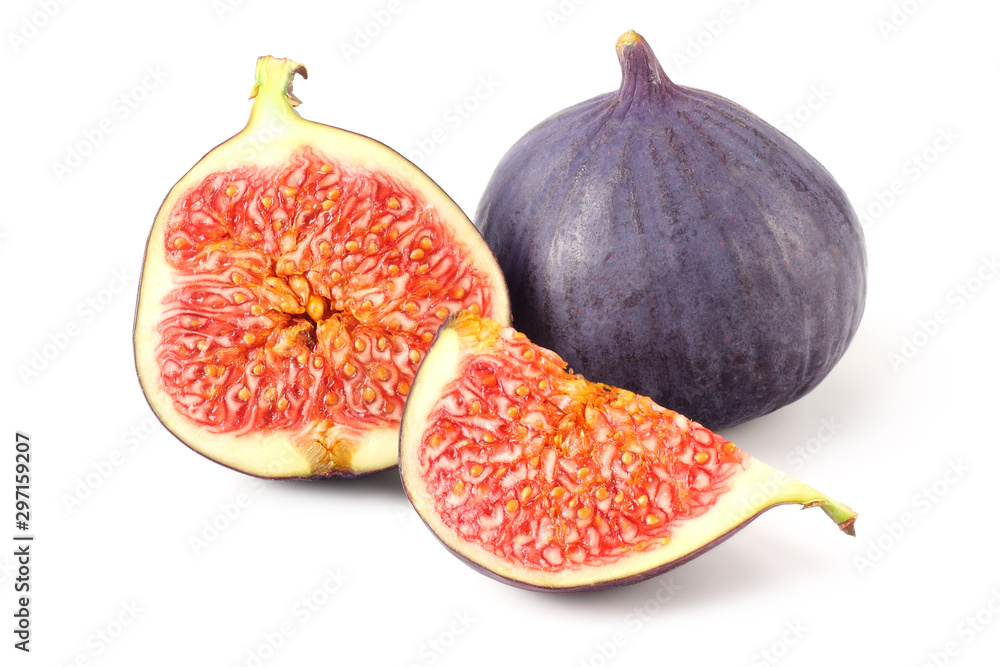 Figs with cut slice isolated on white background Figs with cut slice isolated on white background