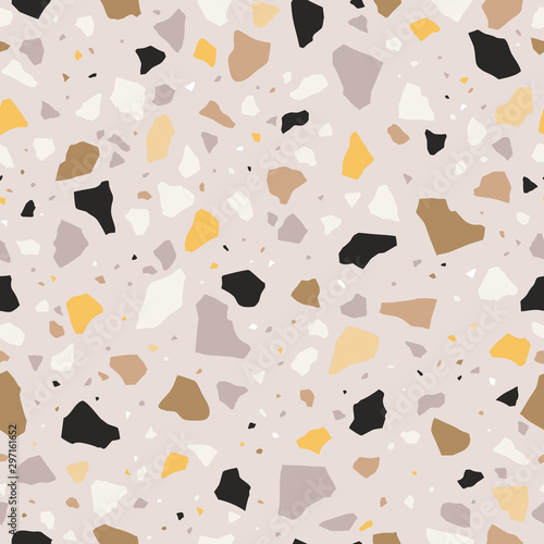 Terrazzo vector seamless pattern. Modern tile texture background.