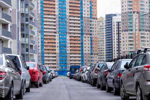 Cityscape, new residential area Kudrovo, Saint Petersburg, Russia. photo