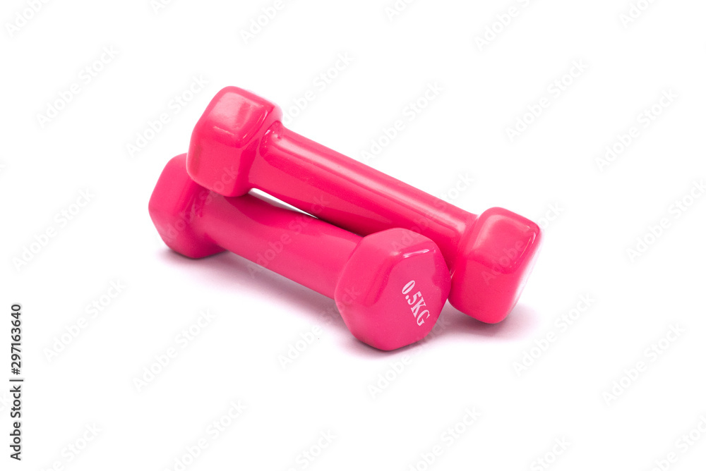Small dumbbells isolated on whte background. Small dumbbells isolated on whte background.