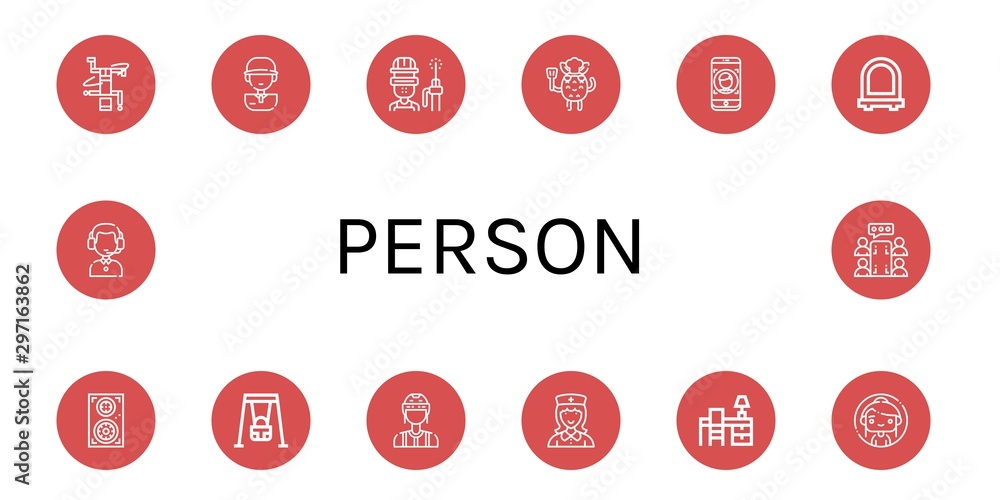 Set of person icons such as Breakdance, Golf player, Welder, Chef, Face id, Mirror, Speakers, Swing, Referee, Nurse, Desk, Woman, Customer service agent, Meeting , person Set of person icons such as Breakdance, Golf player, Welder, Chef, Face id, Mirror, Speakers, Swing, Referee, Nurse, Desk, Woman, Customer service agent, Meeting , person