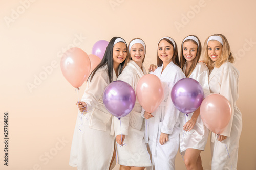 Beautiful young women in ba...