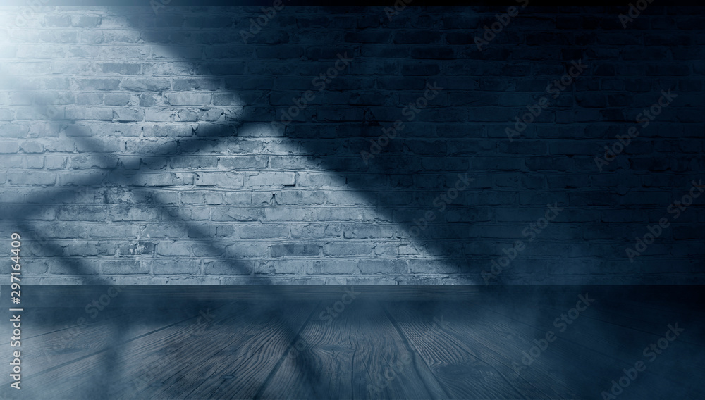 Obraz premium concept, lantern, blue, studio, shadow, space, empty, white, textured, nobody, sunny, reflection, surface, old, night, weathered, light, background, shadows, rays, fog, frame, concrete, rough, color,