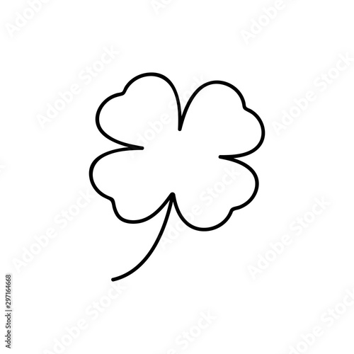 Four-leaf clover icon. thin line design. Vector illustration, EPS