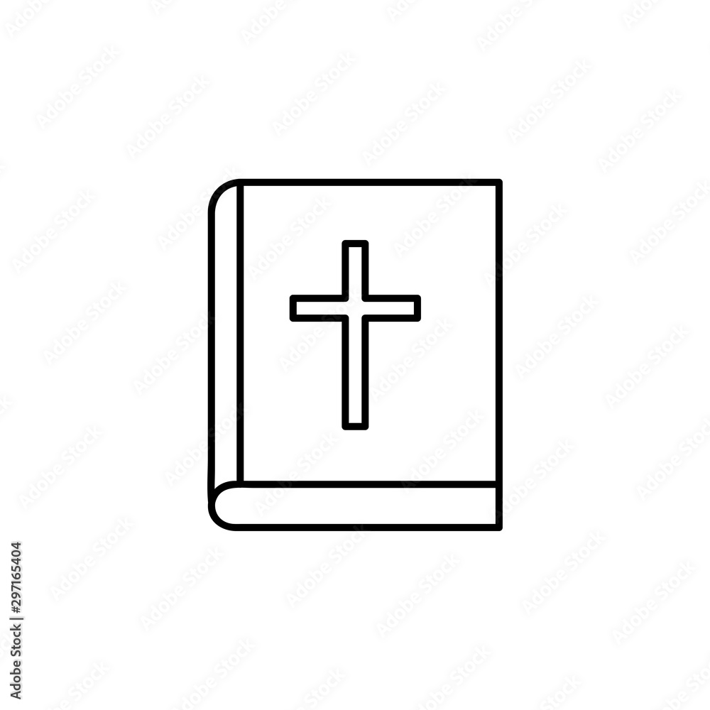 Bible holy book with cross line art vector icon for apps and websites Bible holy book with cross line art vector icon for apps and websites