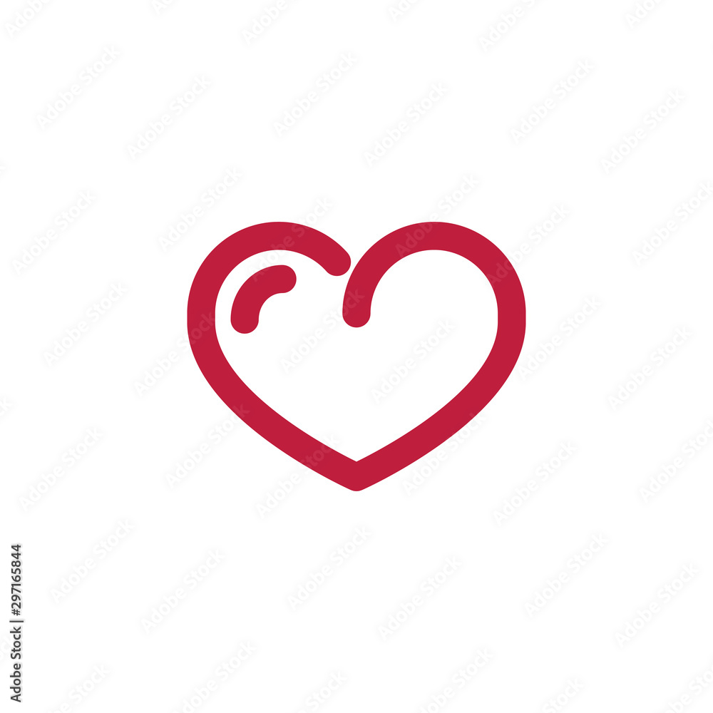 heart line icon, love logo, linear pictogram isolated on white