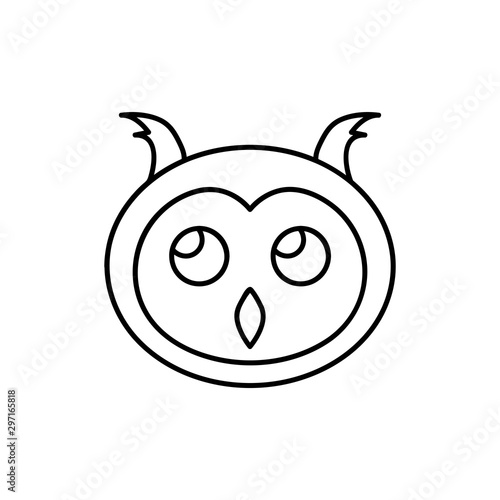owl line icon for web and mobile, modern minimalistic flat design. Vector black icon isolated on white background.