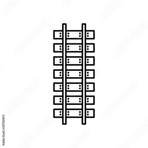 Railroad symbol. High quality black outline pictogram for web site design and mobile apps. Vector illustration on a white background.