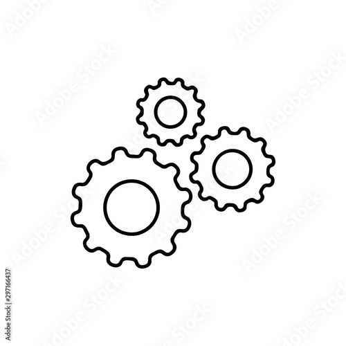 gear line icon for web and mobile, modern minimalistic flat design. Vector black icon isolated on white background.