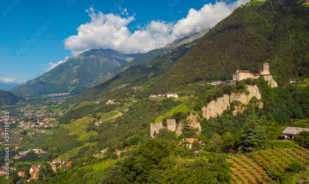 Meran Castle Panorama over Meran in Italy Meran Castle Panorama over Meran in Italy
