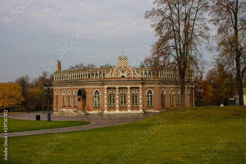 Wallpaper Mural brick pink Palace in Tsaritsyno Park on autumn day in Moscow Russia Torontodigital.ca