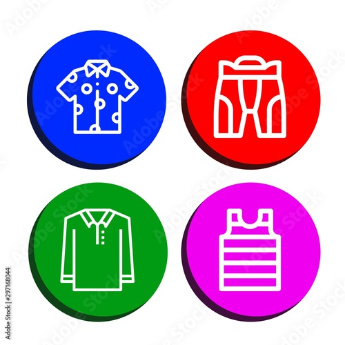 Set of t-shirt icons such as Shirt  Pant  Polo shirt   t-shirt