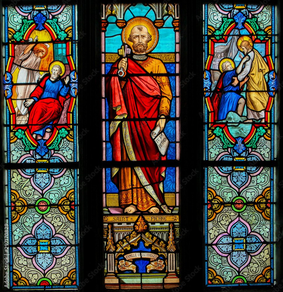 Stained Glass of Saint Peter - St Valery Sur Somme
