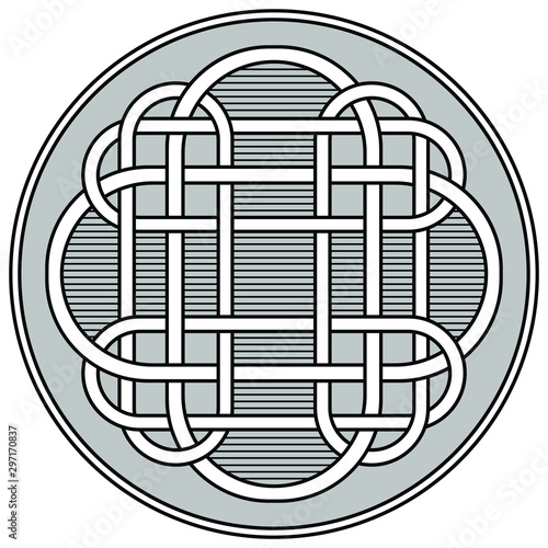 Celtic national ornament in the shape of a circle.