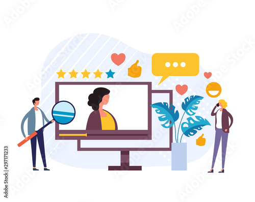 Surfing information wi fi internet online. Vector flat graphic design illustration