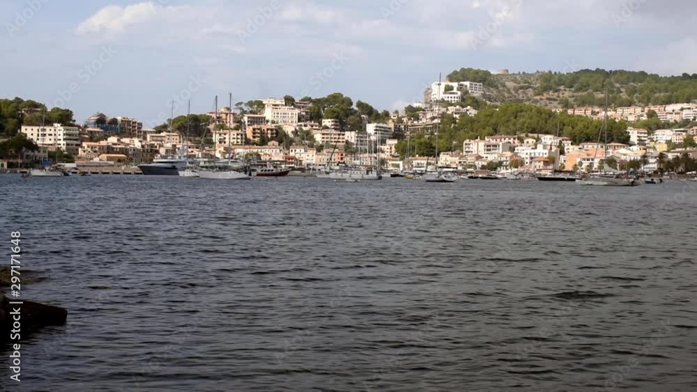Port Soller Majorca a view of the busy harbour on a warm and sunny day in October. Port Soller Majorca a view of the busy harbour on a warm and sunny day in October.