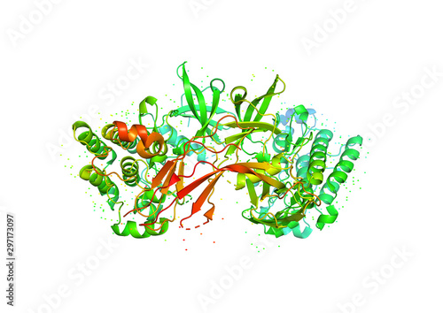 Fotografía 3D model of a protein molecule.
