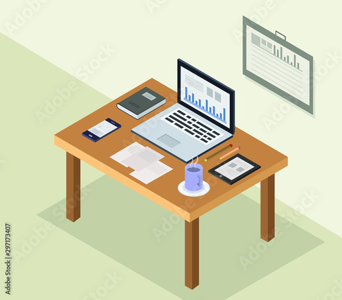 Isometric office desk