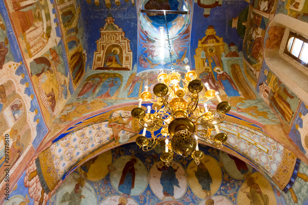 Suzdal. Interior of the Transfiguration Cathedral of the Spaso-Efimiev monastery