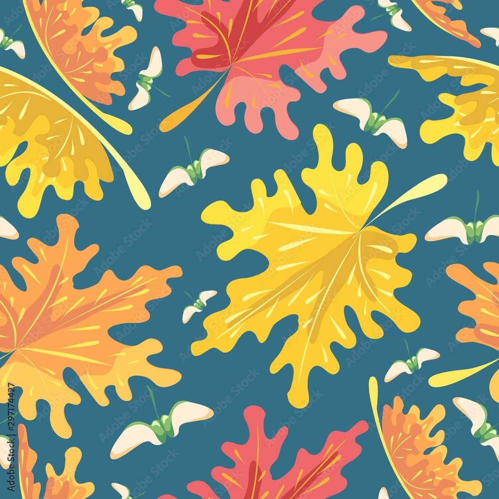 pattern, seamless, wallpaper, textile, autumn,  maple leaves,