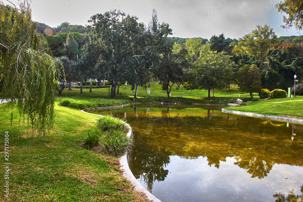 Park with lake and trees Park with lake and trees