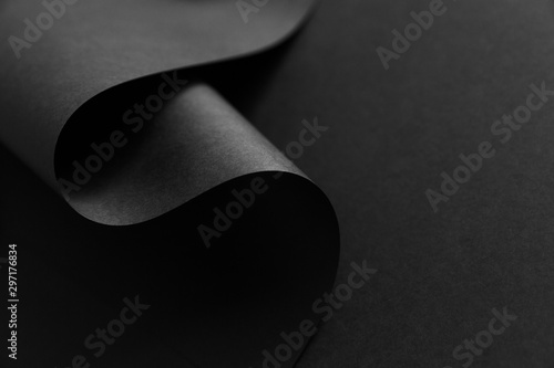 Black monochrome paper abstract background design