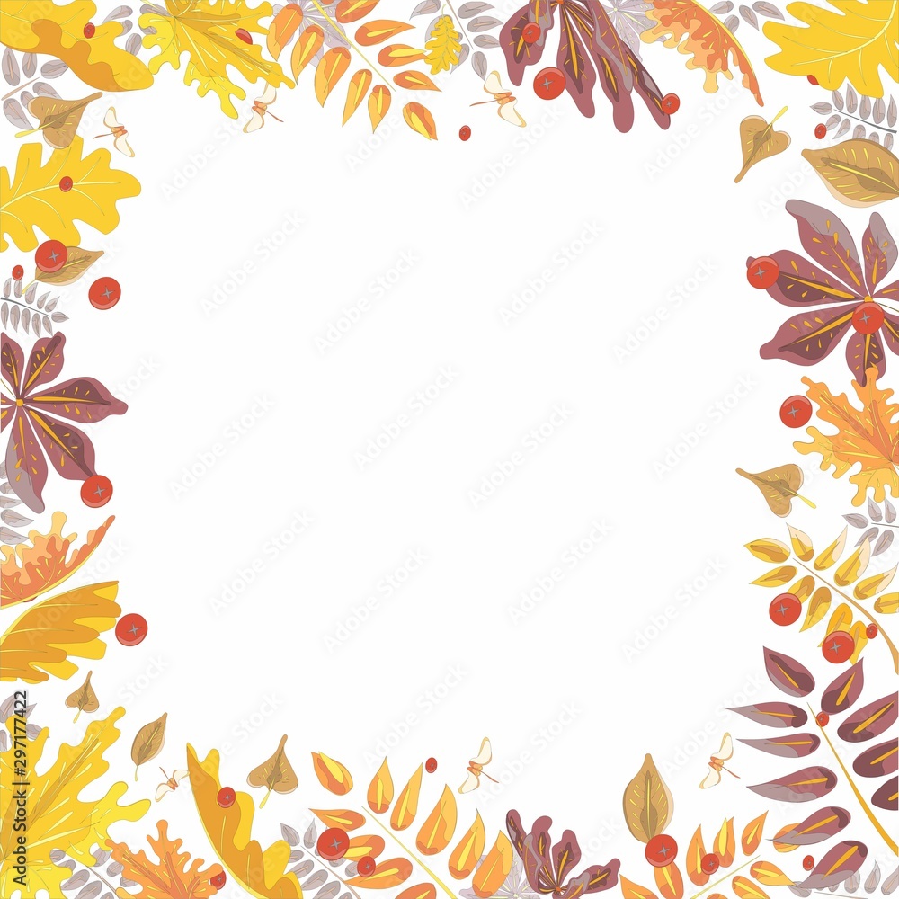 frame, photo frame, rowan berry leaves, chestnuts leaves, oak leaves,maple leaves frame, photo frame, rowan berry leaves, chestnuts leaves, oak leaves,maple leaves