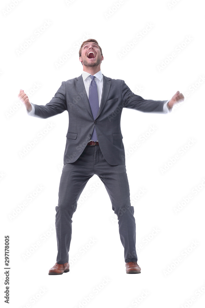 in full growth. portrait of a happy businessman. in full growth. portrait of a happy businessman.