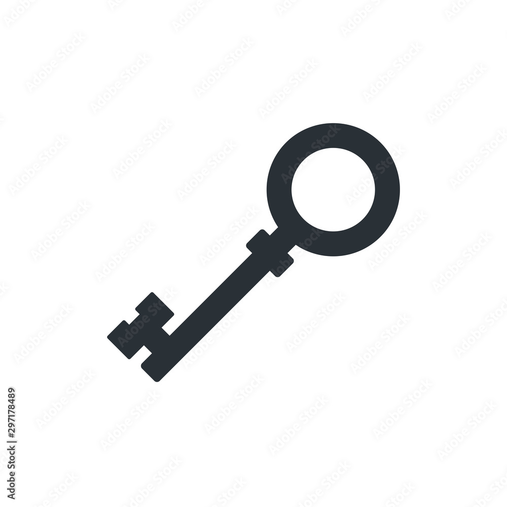 flat vector image on a white background, icon old key, account password  Stock-Vektorgrafik | Adobe Stock