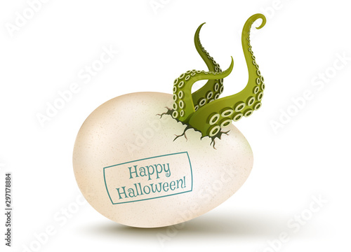 egg with aliens green tentacles