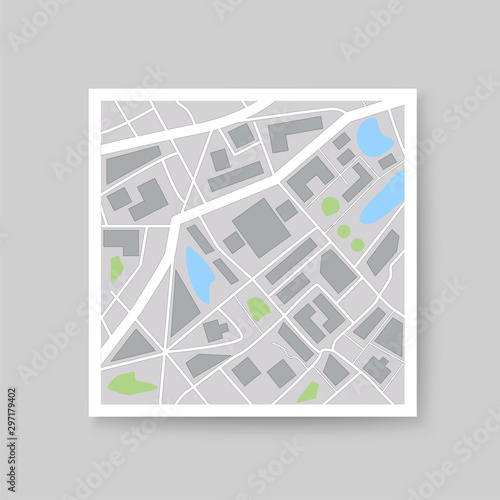 Colorful city map icon template